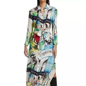 Alice + Olivia X Basquiat Chassidy Belted Shirtdress